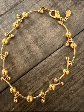 Premier Designs Gold Beaded Cluster Bracelet 7.5 in